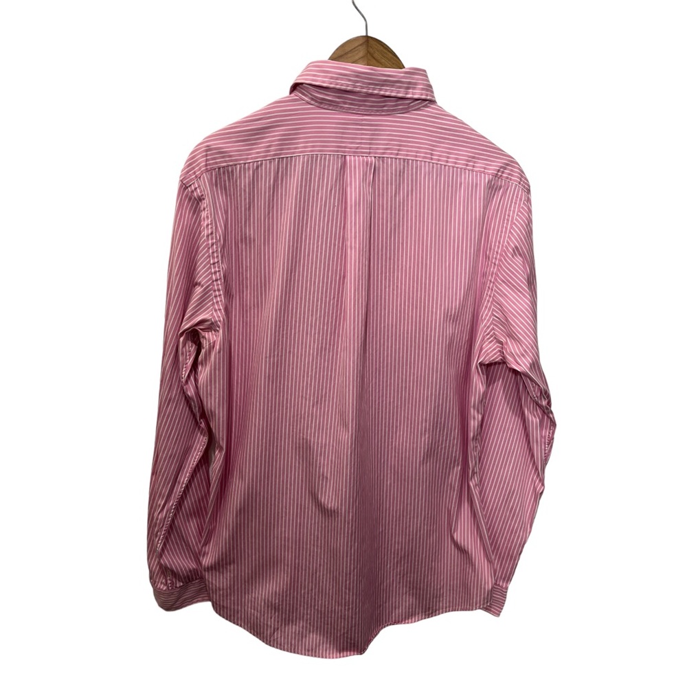 RALPH LAUREN CUSTOM FIT PINK & WHITE STRIPED BUTTON DOWN DRESS SHIRT - Picture 12 of 14